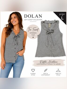 Anthropologie Dolan Left Coast Collection Striped Front Tie Top